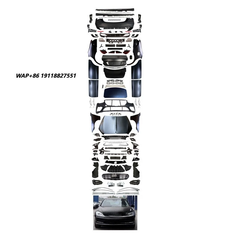 Factory Sale W221 Upgrade W223 S450 Body Kits Car Bumpers Hood Fender Headlamp Tail Lamps Invisible Door Handle Bodykit for Benz