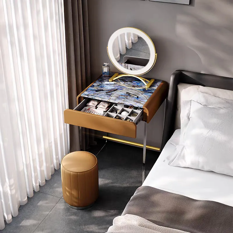 Cream wind dresser bedroom modern simple computer desk desk storage cabinet integrated