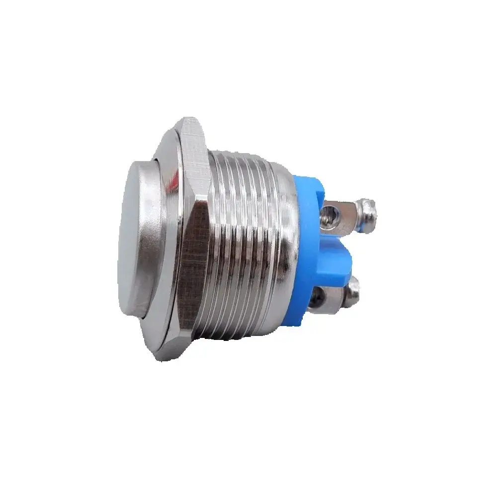 20pcs 16/19/22mm Momentary Reset Metalen Drukknop Waterdichte Schakelaar Schroef Terminal Deurbel PC schakelaar Platte Hoge hoofd 1NO - afbeelding 2
