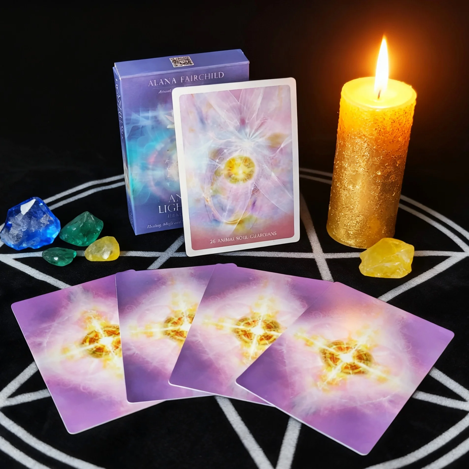 Jeux de cartes Oracle de guérison lumineuse angélique, 45 pièces, 10.5x6.5cm