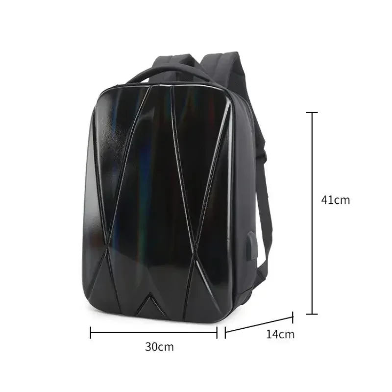 Fashion PC Hard Case Stereoscopic Backpack Large Capacity Combination Lock Backpack Multi Functional Water Proof Men\'s Bag