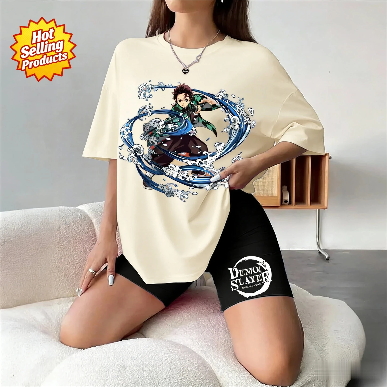 Demon Slayer Multi-color Trendy Marke frauen eltern-kind-T-shirt Hochwertige Kurzarm Frühling Sommer Übergroßen Casual top