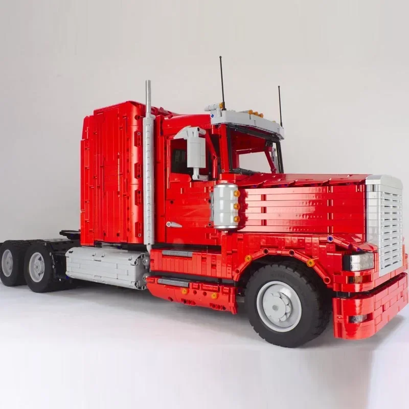 Technologys MOC-46978 US Semi Truck Tractor Container Engineering Remote Control Building Blocks Bricks Toys Boys Birthday Gifts