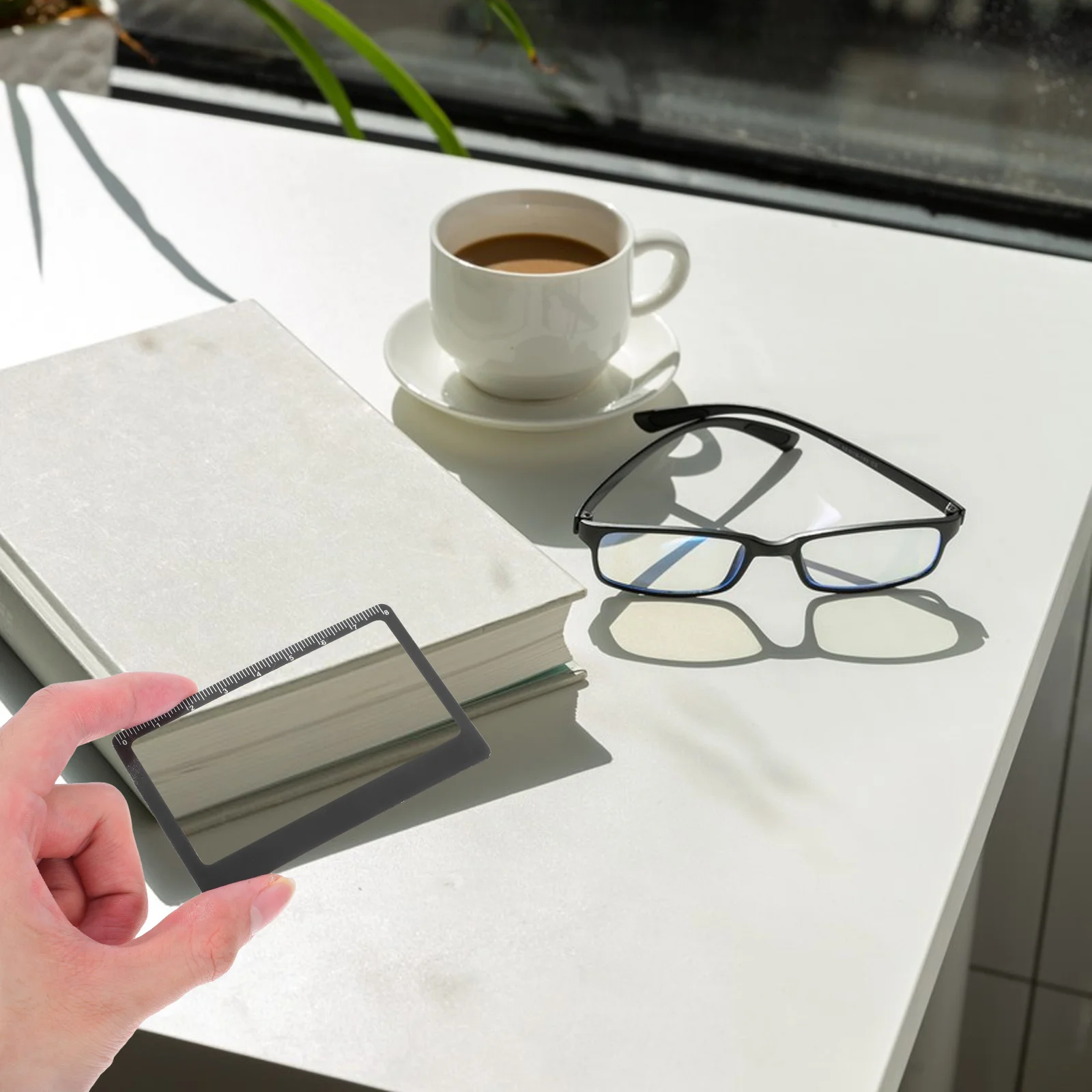 

Square Card Magnifier Ultrathin Portable Reading Tool For Books Maps Menus Small Text Hd Lens Compact Wallet Size Page Magnifier