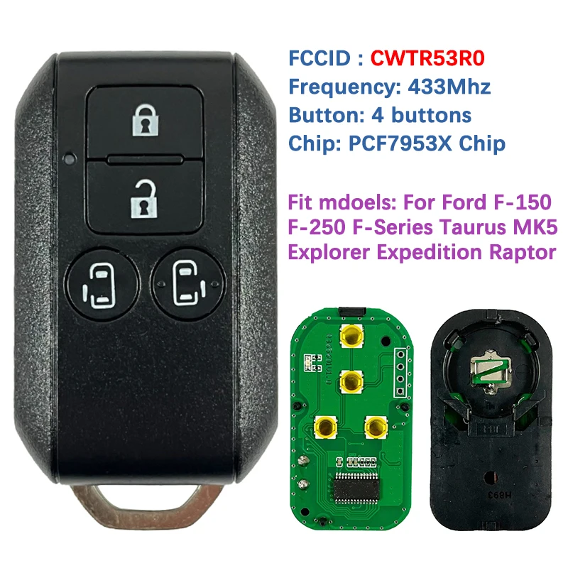 

CN048026 Aftermarket Smart Key For Suzuki Ertiga Vitara Swift 2018-2020 Remote Fob 433MHZ FCCID: CWTR53R0 ID47 PCF7953X Chip