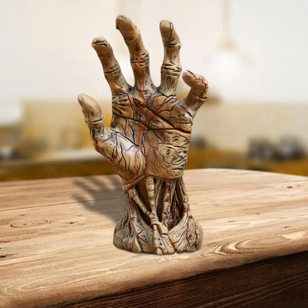Desktop Hand Ornament Resin Hand Sculpture Zombie Hand Sculpture for Halloween Decor Spooky Resin Demon Palm Figurine Haunted
