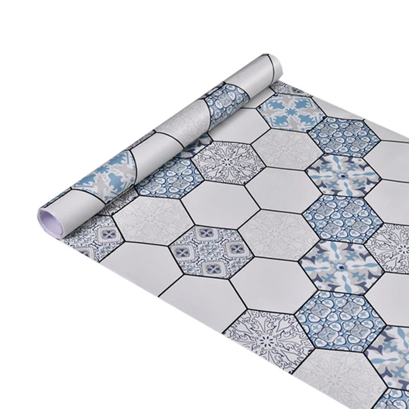 

PVC Self-adhesive Waterproof Floor Stickers Tile Sticker Wear-resistant Non Slip Sticker Kitchen Living Room Home Decor Stickers