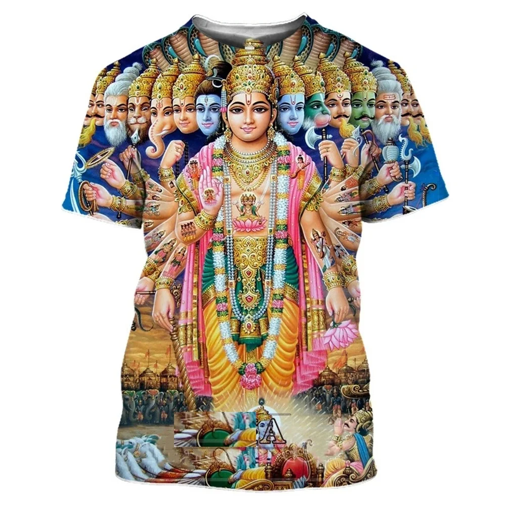 3D Print Hinduism Vishnu Men Tshirt Women Believer Myth Hindu Lord God Shiva T Shirt Bull Ride Nandi Cosplay Cool Tees