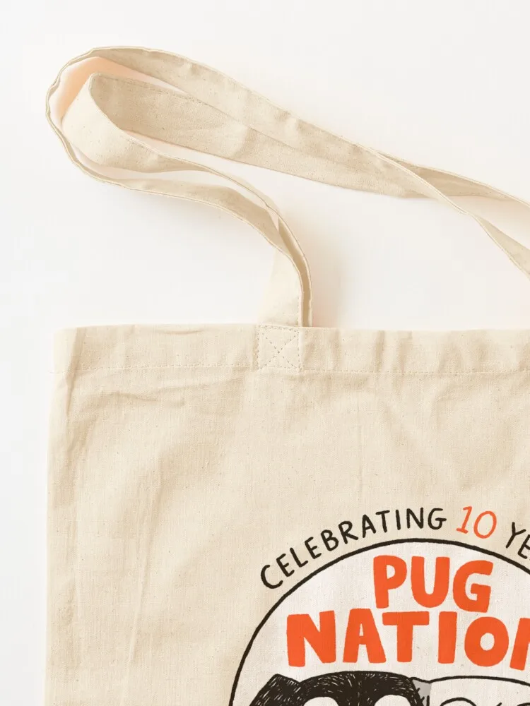 Pug Nation Rescue 10 Year Anniversary Tote Bag sac pour femme women bag cute tote bag custom fabric