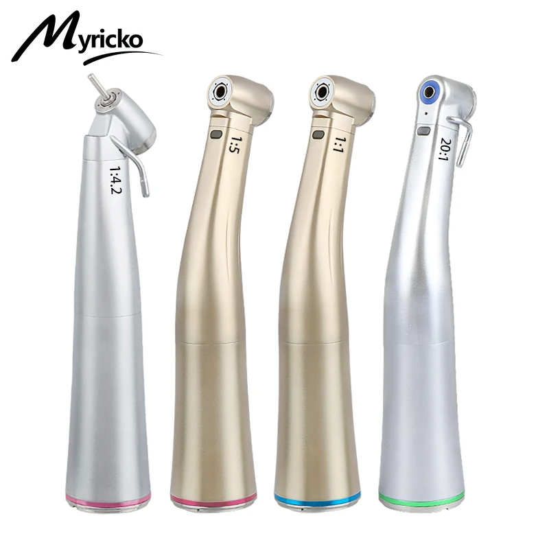 Dental LED Increasing Against Contra Angle Low Speed Push Button Handpiece With Optic Fiber fit NSK Dentistry Micromotor Tool