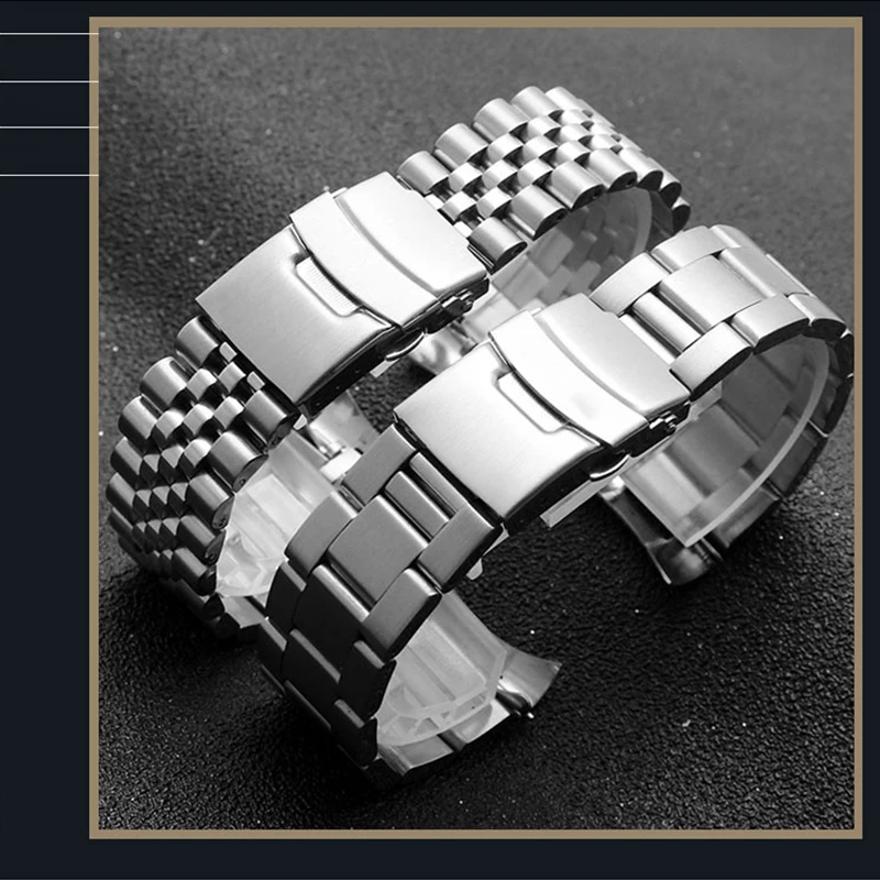 22mm Stainless Steel Watchband for Duro MDV107-1A MDV106-1A Luxury Diving Curved End Solid Metal Replacement Wrist Strap