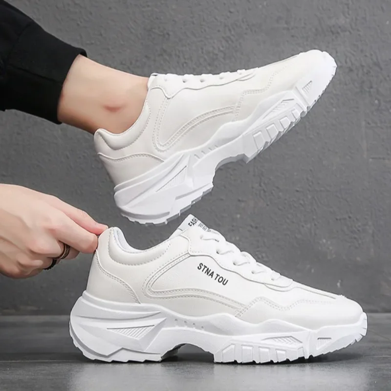 Dikke Sneakers Mode Mannen Schoenen Merk Witte Mannelijke Casual Schoenen Herfst Platform Gevulkaniseerde Schoenen Zapato Para Hombre 2024 Nieuwe Hot