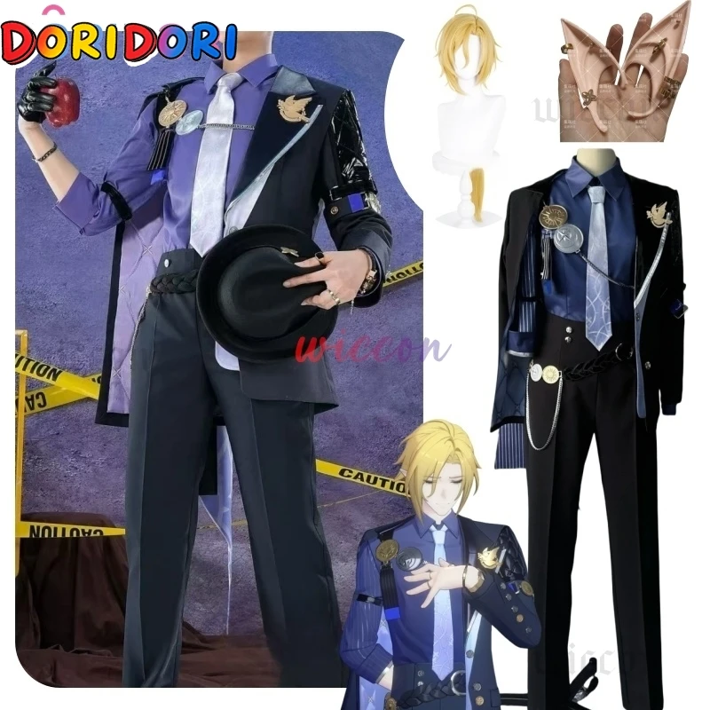 Disfraz de Cosplay de Hugo de Zenless Zone Zero, Traje Negro, Peluca de Hugo, Uniforme de Juego con Sombrero y Accesorios, Nuevo, Eridu, Fiesta de Halloween, para Mujeres y Hombres