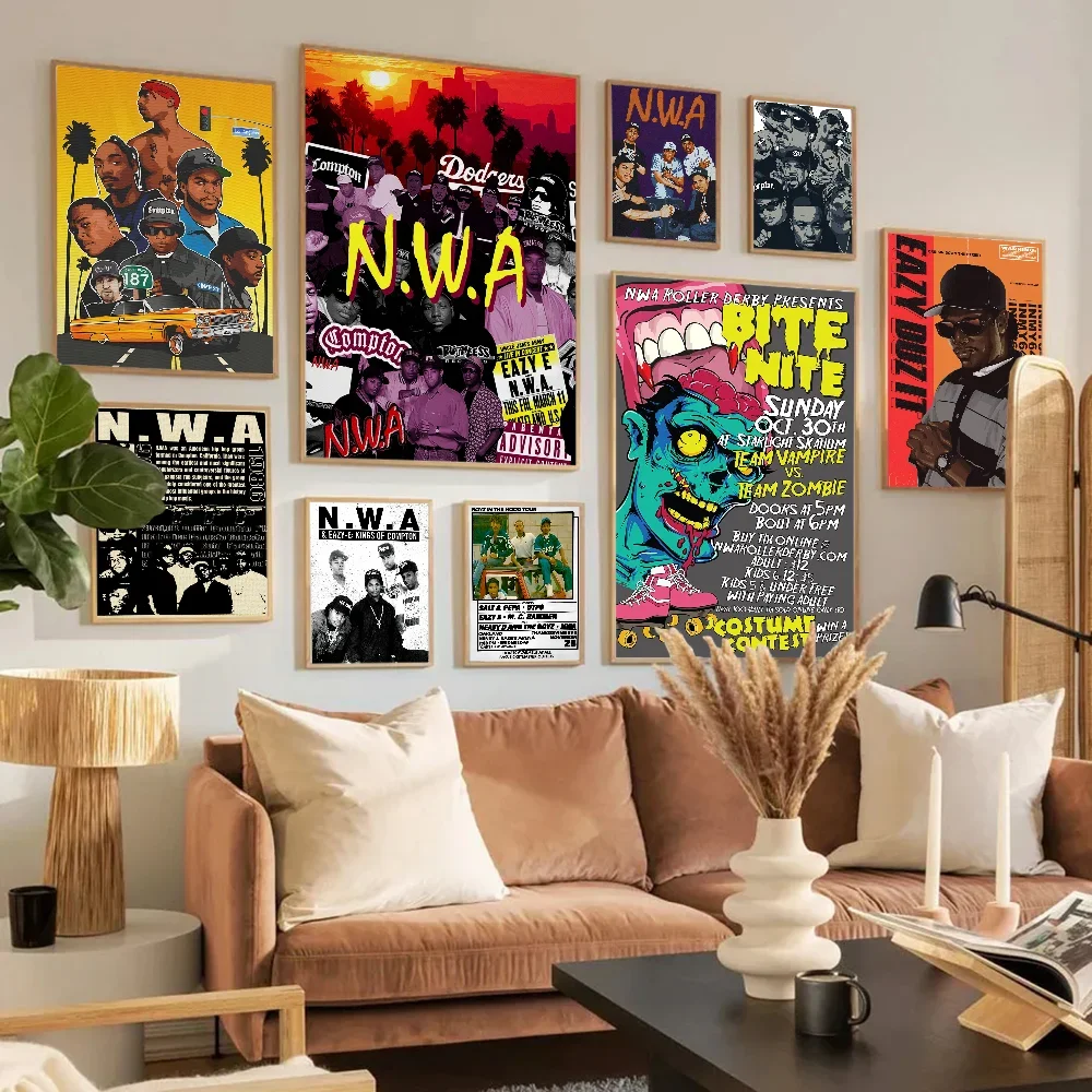 NWA Straight Outta Compton Vintage Posters Sticky Vintage Room Home Bar Cafe Decor Kawaii Room Decor