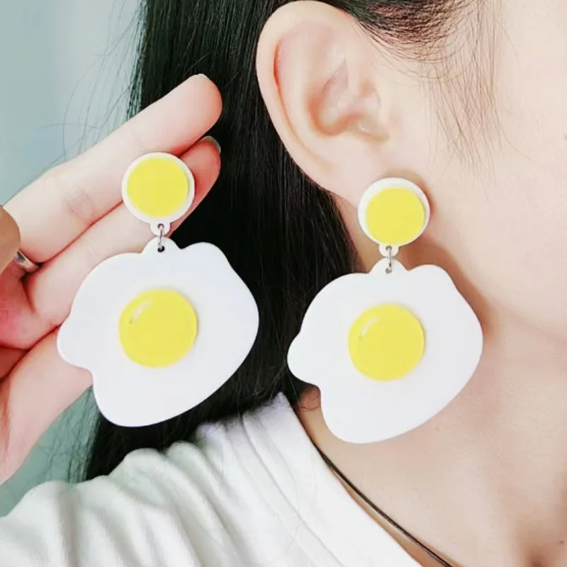 New Style Egg Patchwork Ear Stud Earrings Popular Simple Fashion Exclamation Mark Question Mark Asymmetric Earrings Gifts