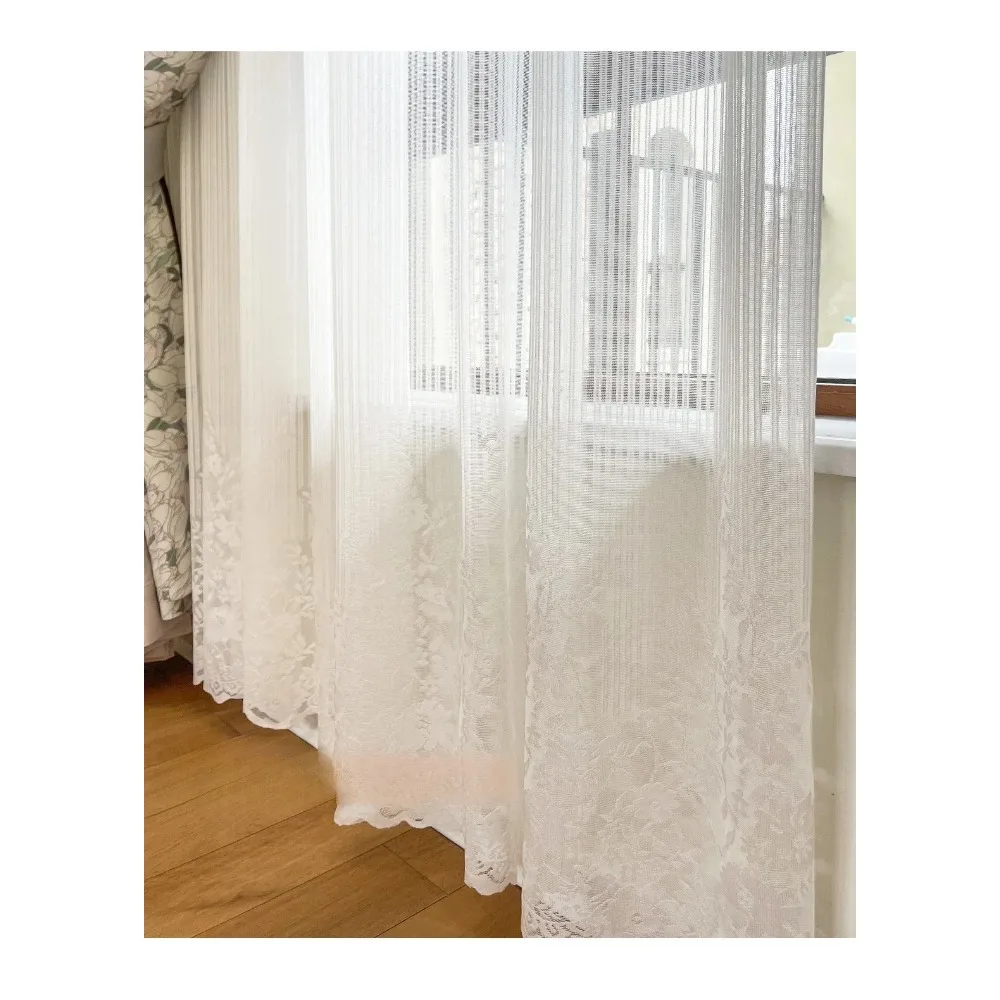 Pastorale Melk Thee Fluwelen Print Splice Verdikte Gordijnen Aangepast Eindproduct voor Woonkamer Slaapkamer Scheidingsgordijn