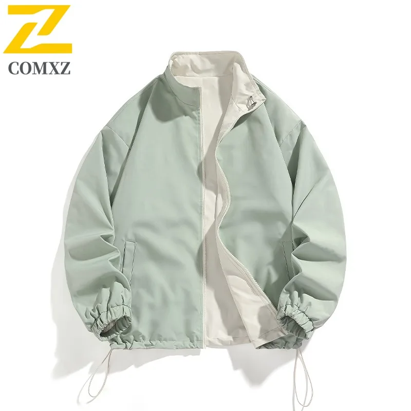 

COMXZ 2025 для мужчин и женщин в американском стиле, модная ветровка, весенне-осеннее пальто, повседневная спортивная легкая куртка на открытом воздухе