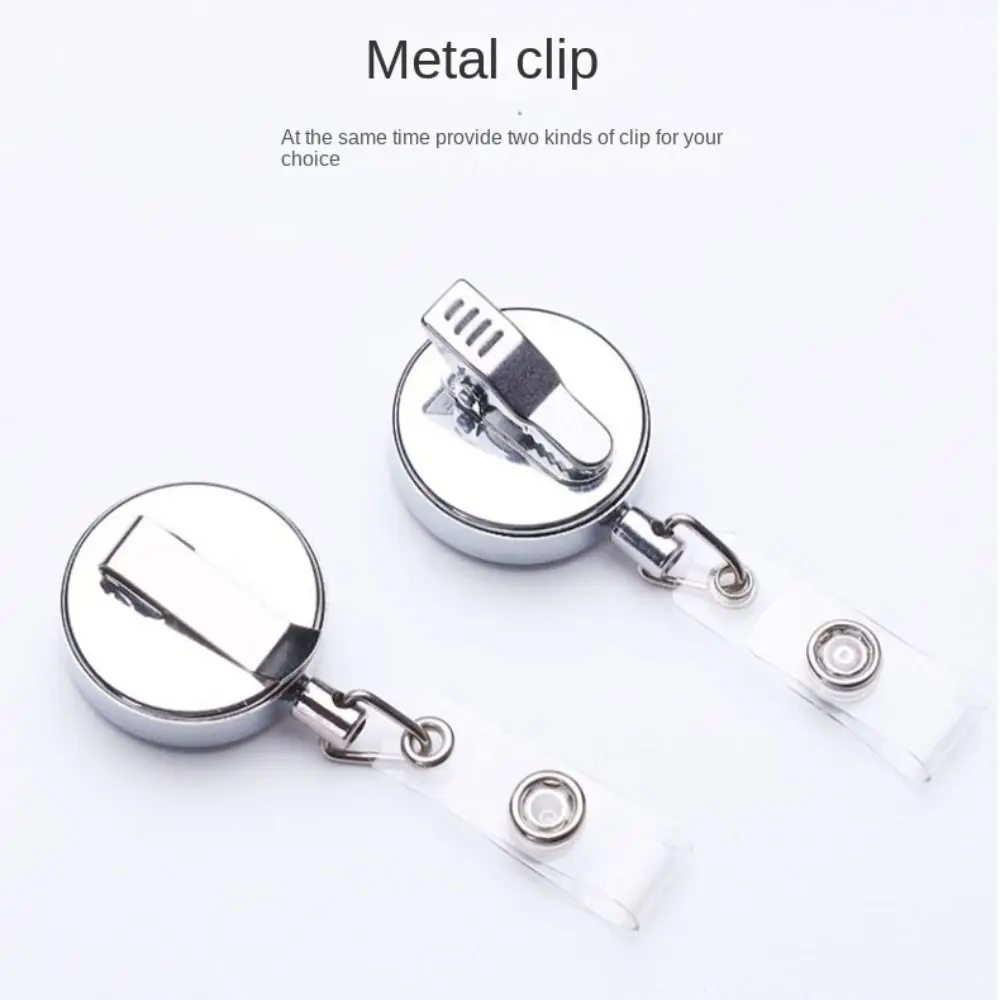 Anti-Lost Retractable Badge Reel ID Lanyard Keyring Clips ID Badge Holder Name Tag Keychain Easy To Pull Buckle School Supplies