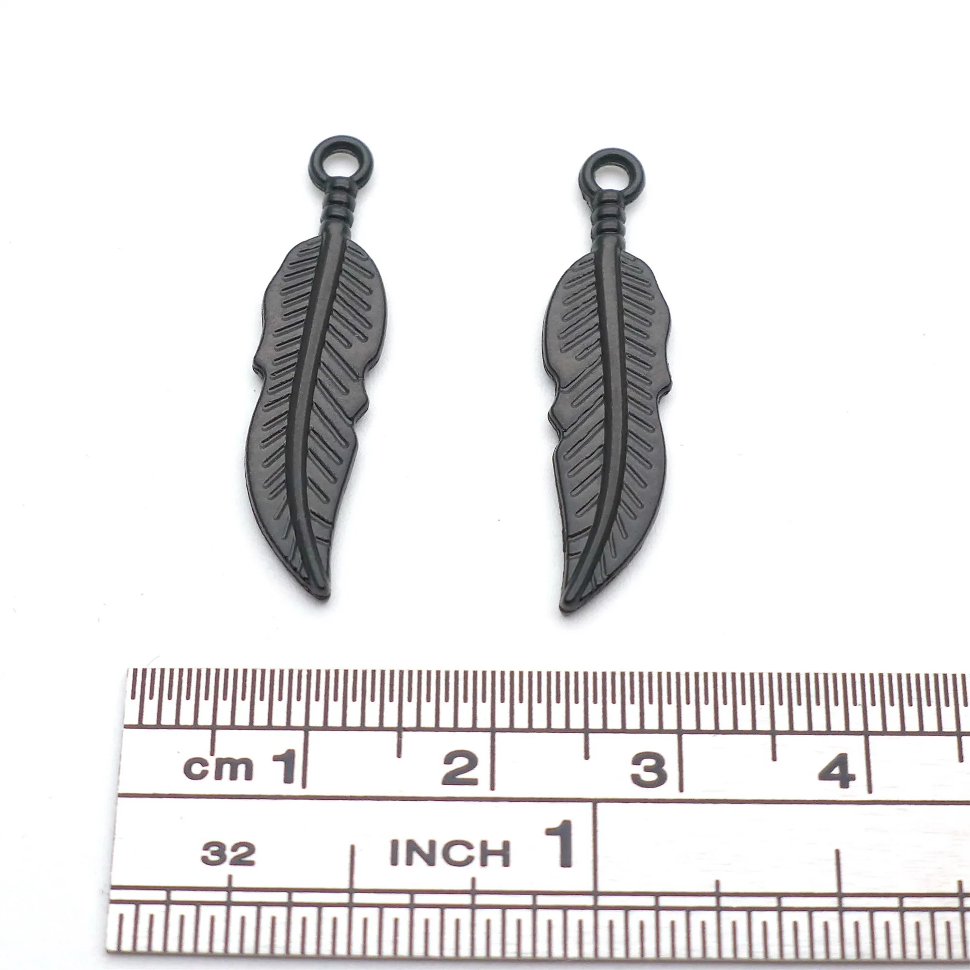 100pcs 7.5*3MM Zinc Alloy Black Feather Leaf Foliage Tibetan Charms Pendants Jewelry Earrings Women Necklace DIY Free Shipping