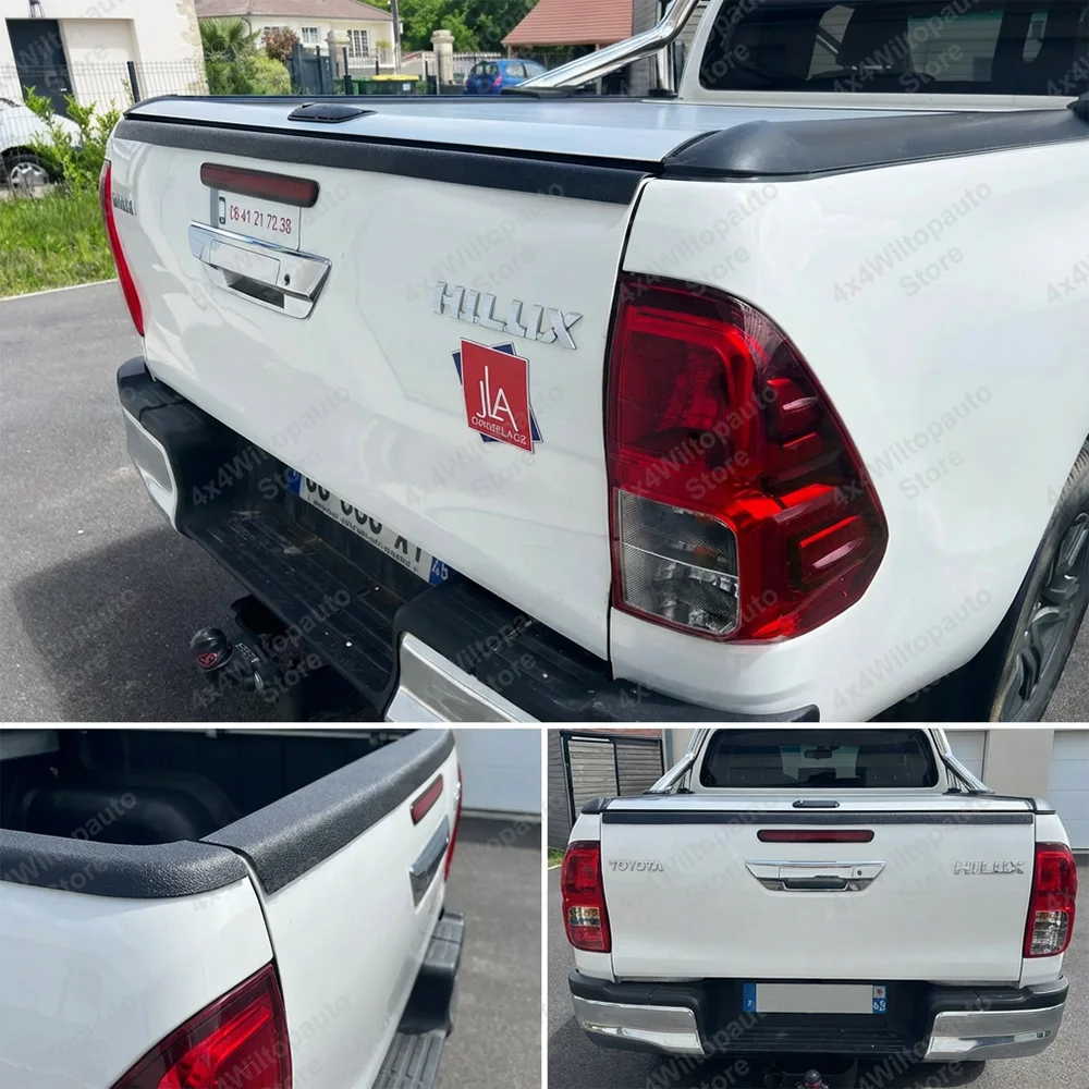 Tailgate Cover Trim For TOYOTA HILUX REVO SR5 SR ACTIVE ICON 2015-2023 Rear Gate Protection Cover Textured ABS Matte Black