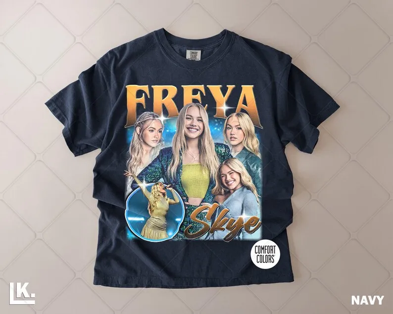 2026 Freya Skye Tour T-Shirt mit Grafikdruck, Vintage-Stil, bequeme Farben, modisches Rundhals-T-Shirt, lässige Baumwolle, übergroße T-Shirts