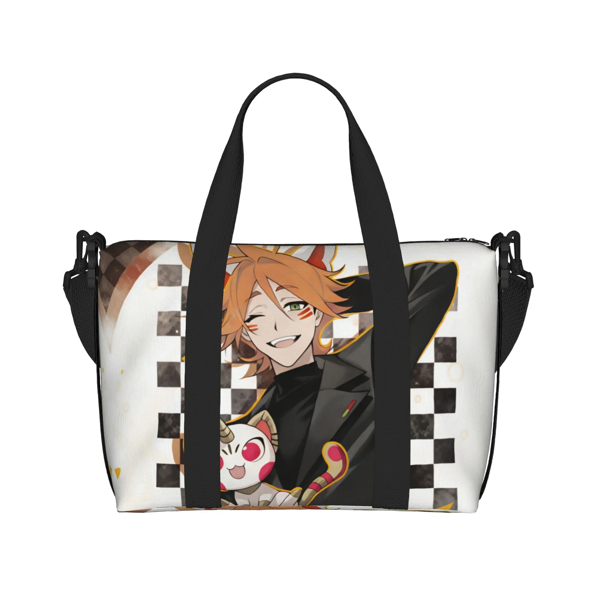 Custom Little Johnny To Be Hero X Beach Tote Bag for Women Extra Large Gym Carry On Anime Travel Shopping Bags