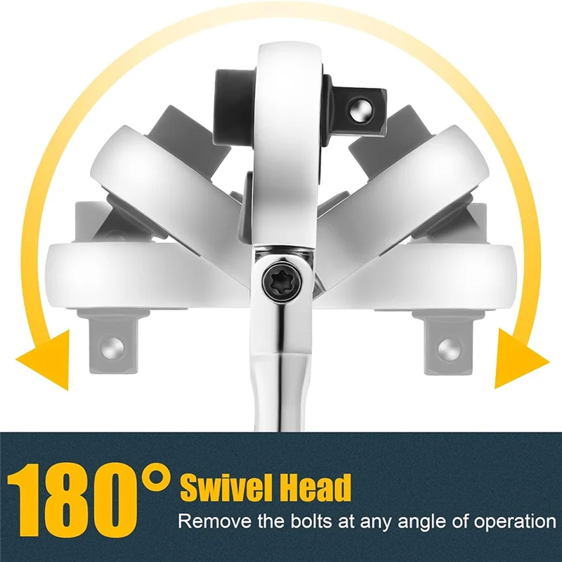 

AONEQ-1/4 Ratchet Wrench, 2 In 1 Mini Ratchet - Socket And Bit Ratchet, 72 Teeth Reversible, 1/4 Ratchet Bent