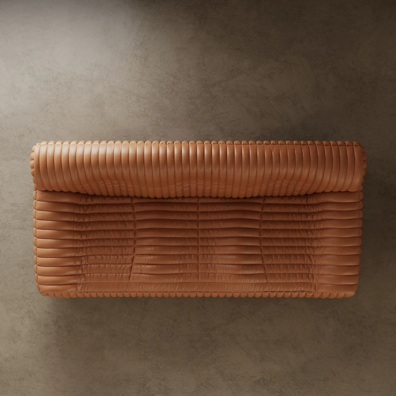 Ölwachs Leder Welle Sofa Leder Wohnzimmer Zuhause mittelalterliche erste Schicht Rindsleder High-End-Möbel