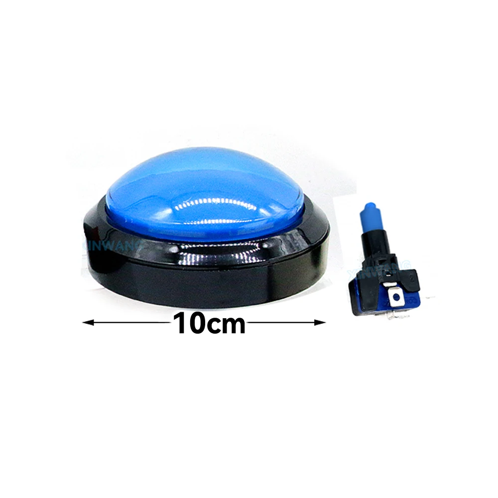 EG STARTS 4 Inch 100mm Big Dome 12V LED Bright Push Buttons with Mic for Arcade Machine Video Games Parts (White