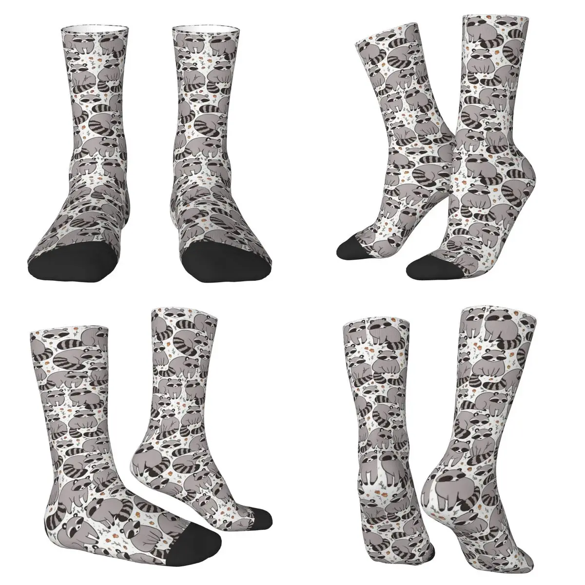 

Милые носки с изображением енота в стиле Харадзюку, высококачественные носки на все сезоны, длинные носки унисекс, подарки на День святого Валентина