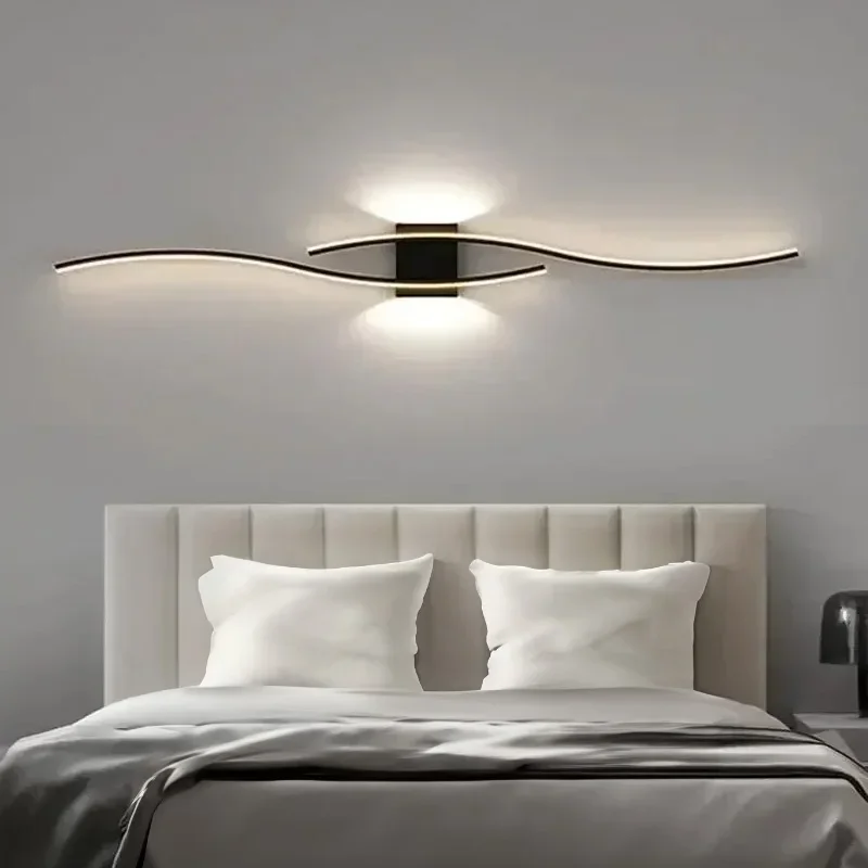 Lâmpada de parede LED moderno para sala de estar, quarto, cabeceira, luzes, TV fundo, decoração, arandelas, luminária interior