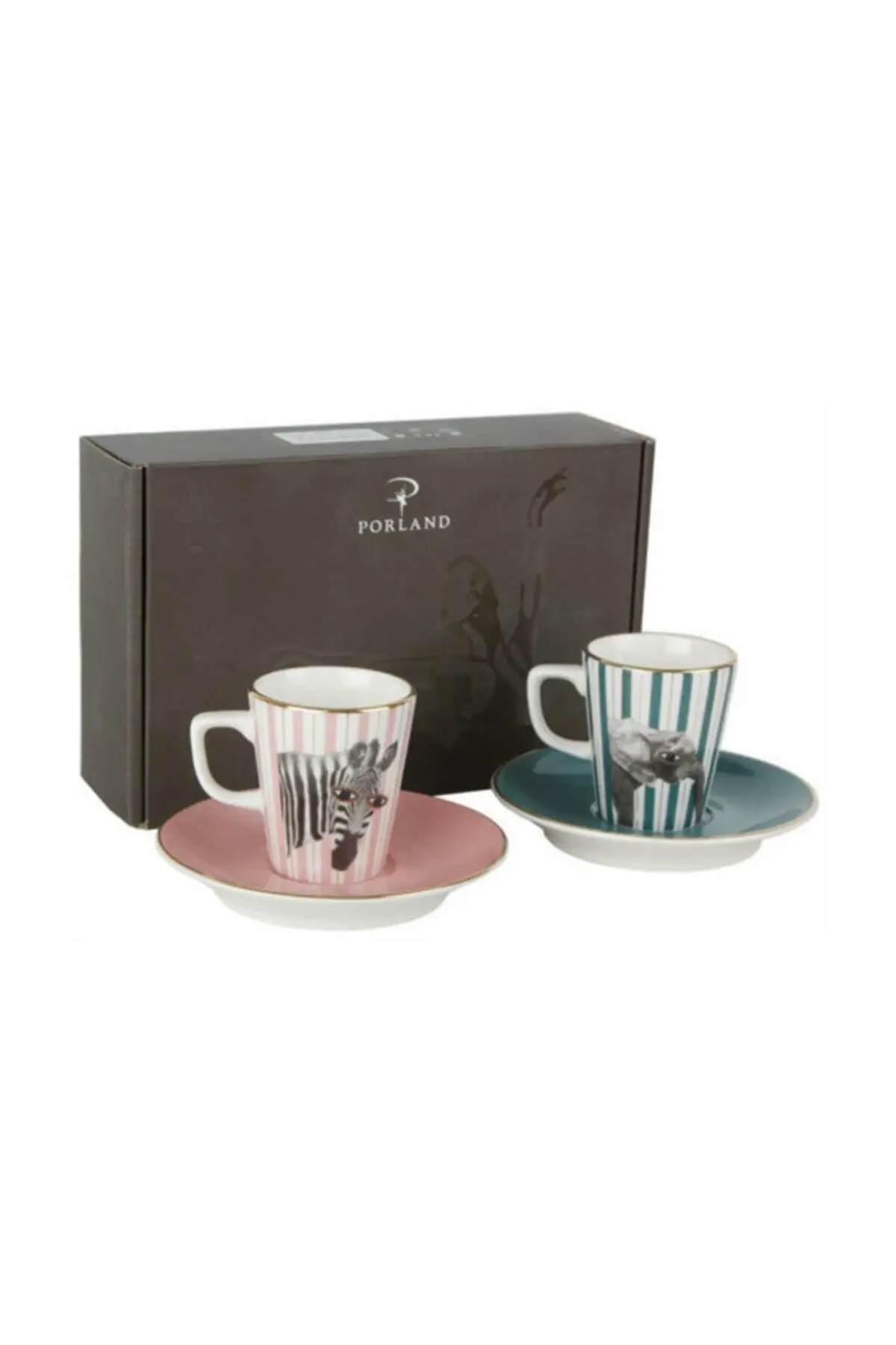 DOLBOVI Wild Life Zebra Elephant plate coffee set 4 piece