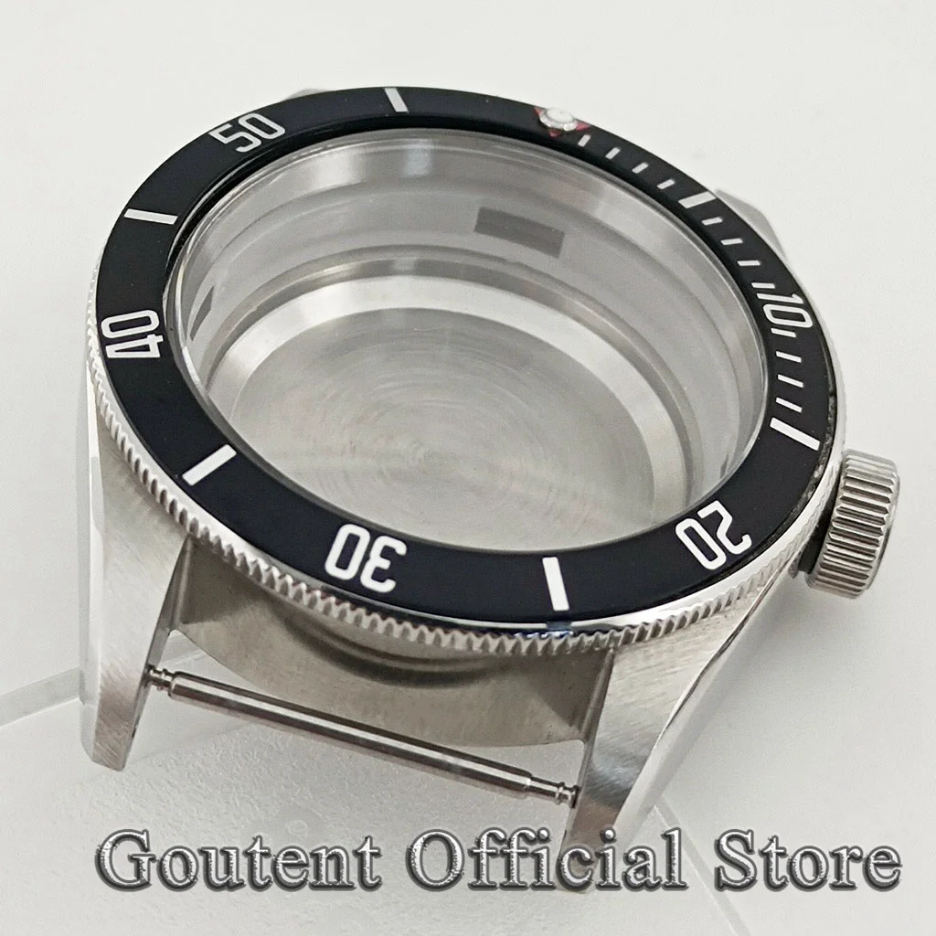 Goutent 41mm Cassa per orologio in cristallo di zaffiro argento adatta al movimento NH35 NH36 ETA 2824 2836 PT5000 Miyota 8215 821A 8205 DG2813 3804