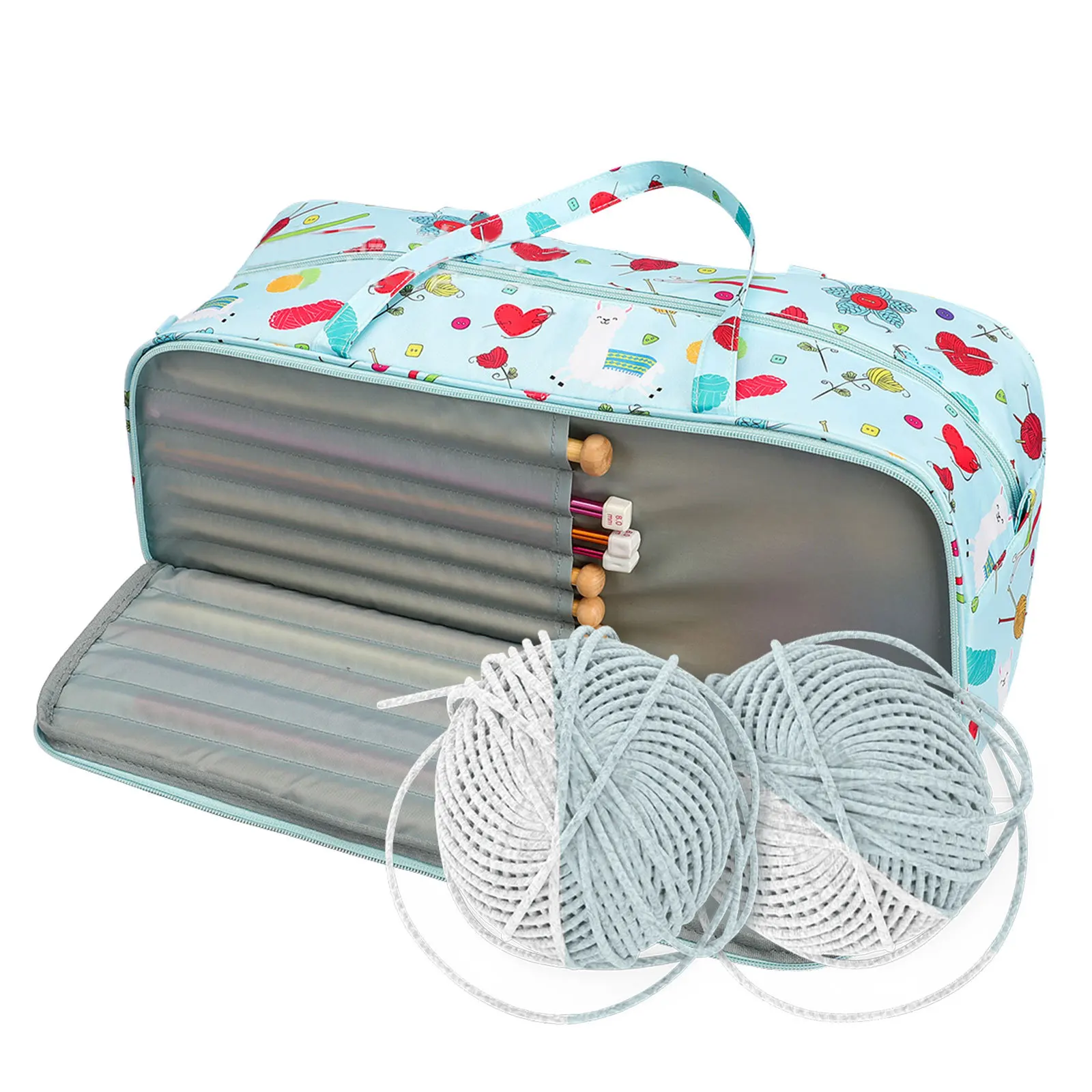 

Large Capacity Yarn Knitting Tote Bag Durable Storage Pouch For Knitting Needles Unfinished Projects Lightweight Shoulder