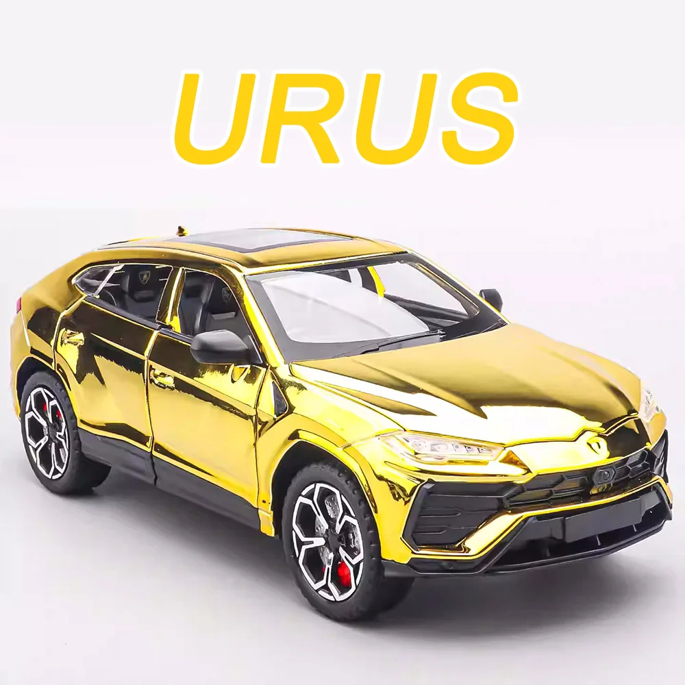 1:24 람보르기니 우루스 모델 장난감 자동차 합금 다이캐스트 풀백 기능 휠 충격 흡수 미니어처 차량 사무실 테이블 장식품