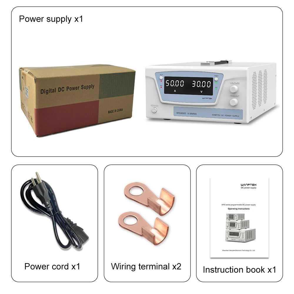 

KPS3050D High Power Maintenance DC Power Supply 0-30V 0-50A 1500W Adjustable Voltage Current Source for Electronics Testing