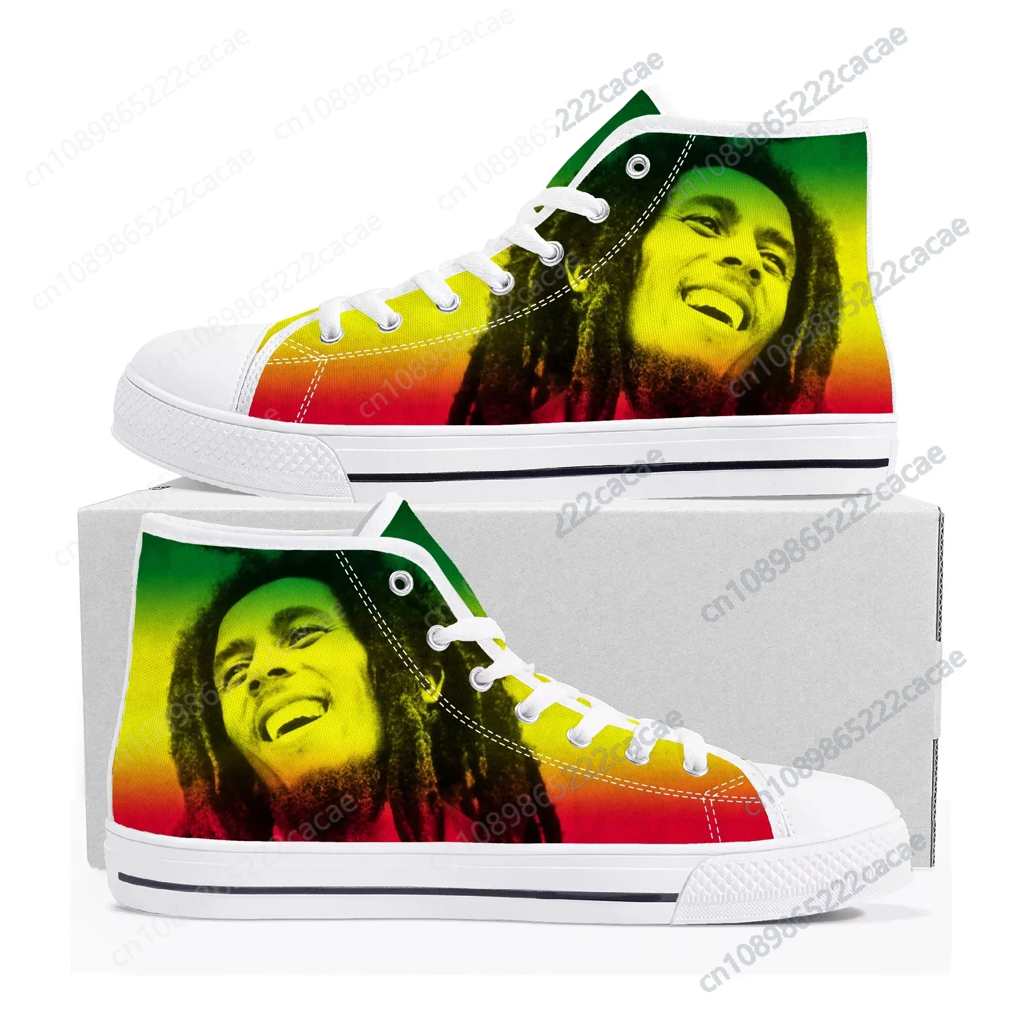 

Legend Bob Marley Reggae Rasta Music Rock High Top Sneakers Mens Womens Teenager Canvas Sneaker Casual Couple Shoes Custom Shoe