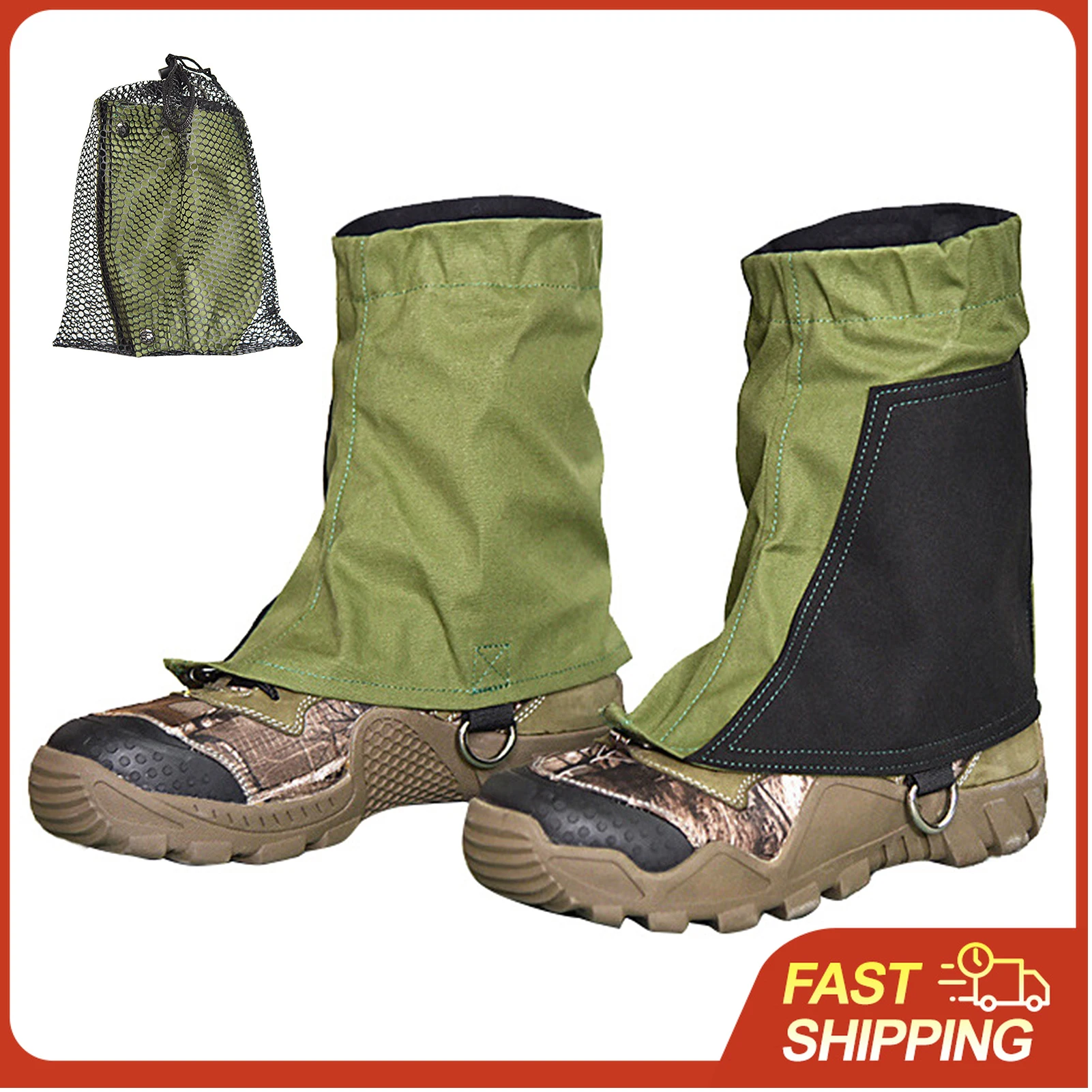 Canvas-Gamaschen für Herren und Damen zum Wandern und Klettern, wasserdichte und staubdichte Canvas-Gamaschen für Outdoor-Camping und Trekking