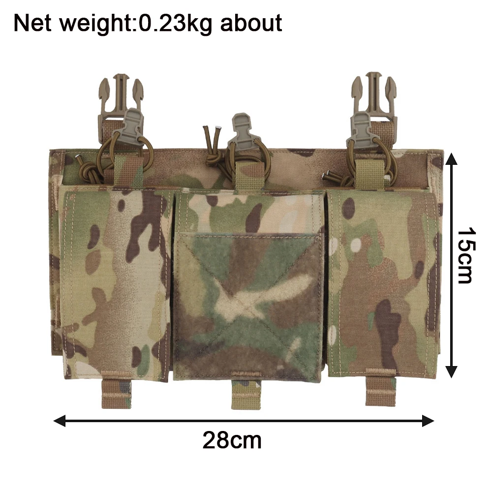 Triple AK MAG Pouch Plate Storage Bag Insert 7.62×51/308 AR Magazines 1inch Buckle Connection For FSCK AVS FCPC Tactical Vest