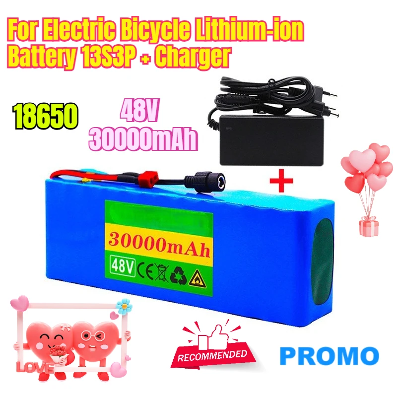 

48V 30Ah 18650 for Electric Bicycle Lithium-ion Battery 13S3P + Charger
