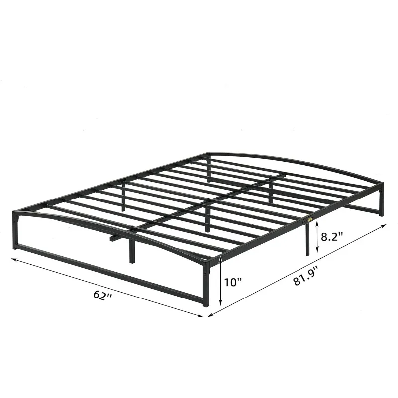 Low Bed Frame Queen Size, 10 Inch Heavy Duty Metal Platform Queen Bed Frame Low Profile, Mattress Foundation, No Box Sprin