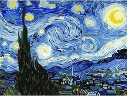 Starry Night Diamond Painting Kits para adultos, DIY 5D Van Gogh Art Kit, Gem Art Craft, Home Wall Decor