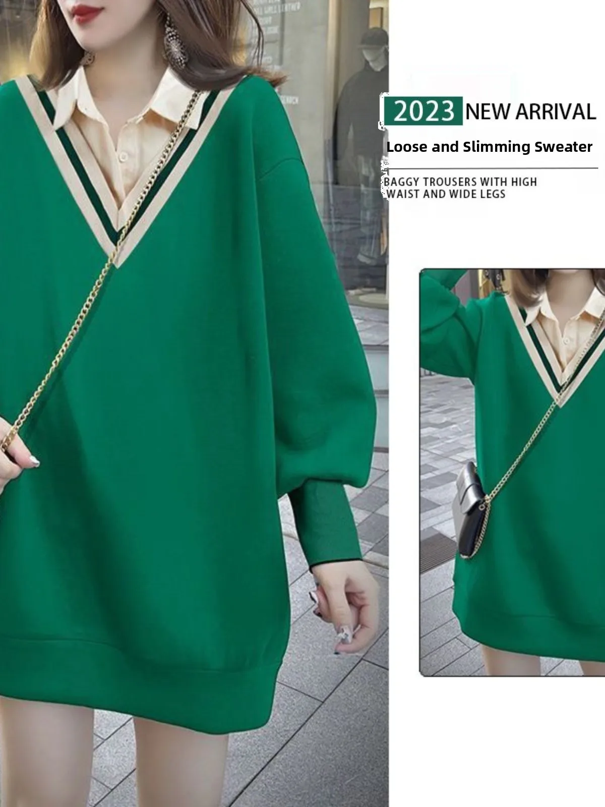 ゆったりとしたカジュアルなスウェットシャツ レディース 春秋 薄手 バブルスリーブ パーカー カジュアル ドクター風 スリープラスサイズ 大きいサイズ 太め MM300 P...