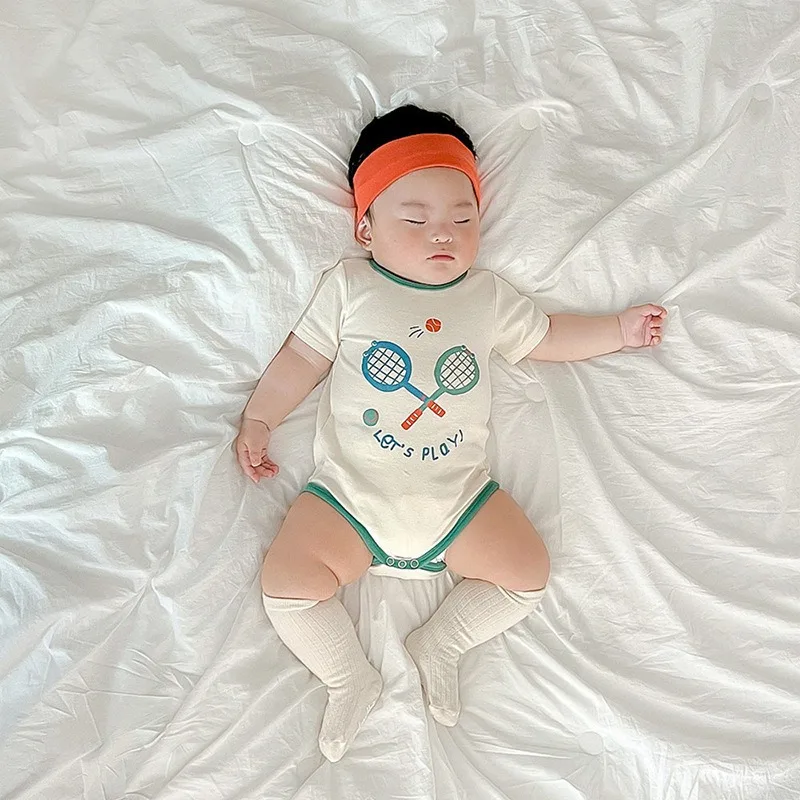 

Baby Clothes Cotton Playful Cute Comfortable Personality Rompers 2024 Summer Boys and Girls Cartoon Onesie Baby Jumpsuit