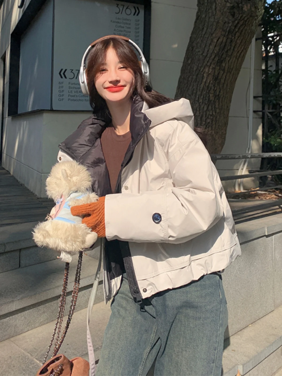 

Легкая белая женская пуховая парка в корейском стиле, зимняя модная повседневная куртка-дождевик для города, ветрозащитная