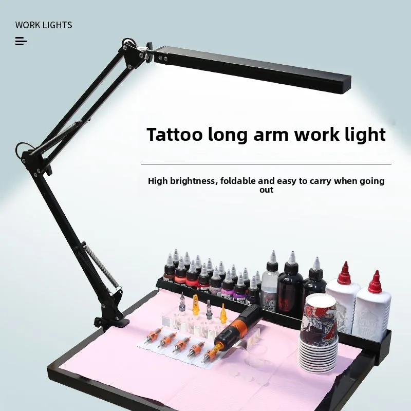 

Tattoo Folding Work Light Out Portable Desktop Light with Clip Cold and Warm Light Multi-angle Adjustable Travel Necessary