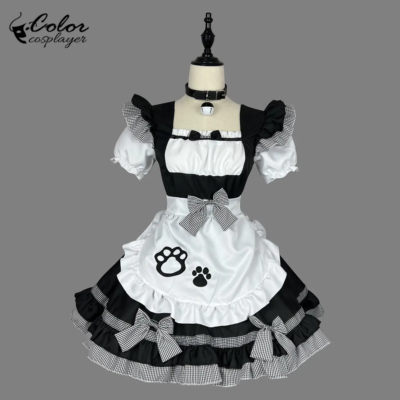 

Color Cosplayer Cat Maid Cosplay Dress Japanese Anime Lolita Black and White Animation Show Outfit Servant Cosplay Costume