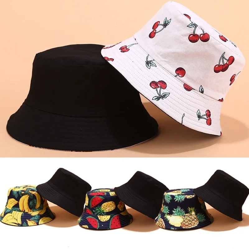 Printed Fruit Pattern Fisherman Hat