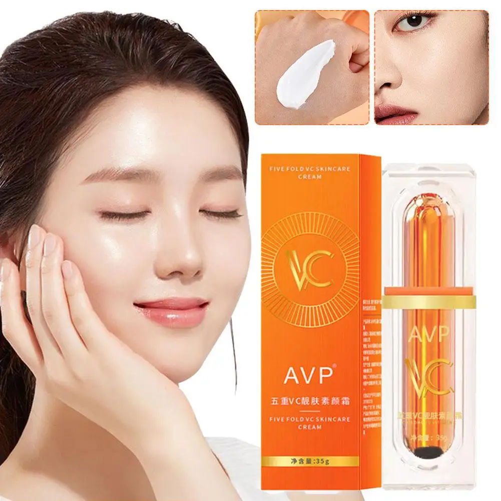 Vitamin C Face Cream Whitening Five VC Tone Up Cream Spots Remover Brightening Wrinkle Care Anti Moisturizer Pimple Skin Ag G5T2