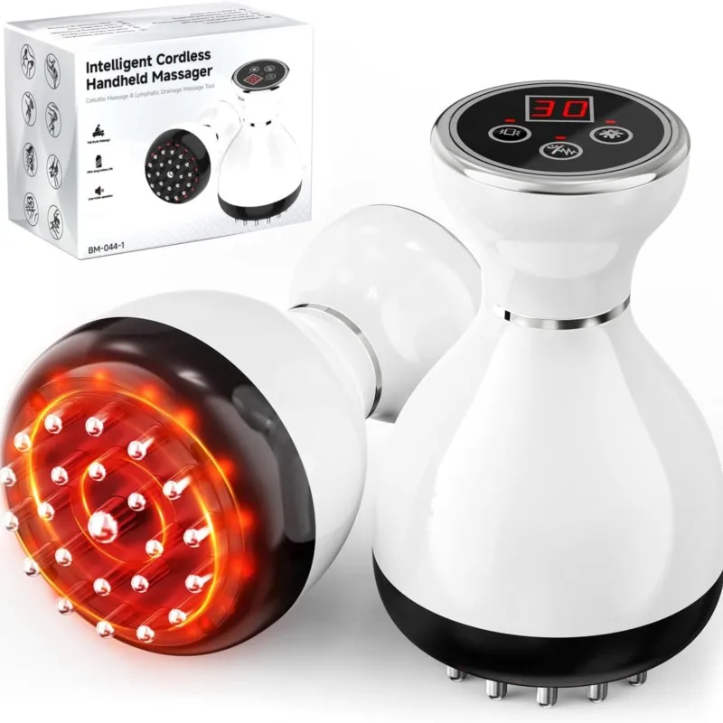 

Lymphatic Drainage Massager Anti Cellulite Massage Tool Helps Reduce Stretch Marks with Red-Light Heat Vibration